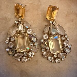J. Crew Gold and Silver Crystal Drop Earrings